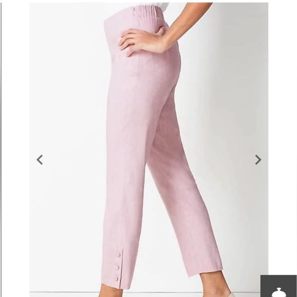 J. Jill Stretch Linen Button Hem Ankle Pants Gray Women's Size medium petite - Picture 11 of 13